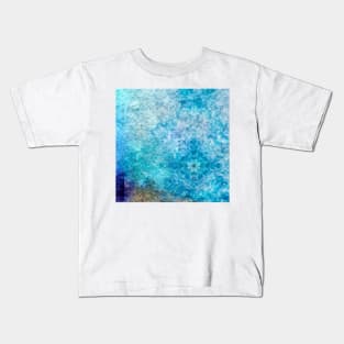 Sky blue Color Abstract 3D Design Pattern Kids T-Shirt